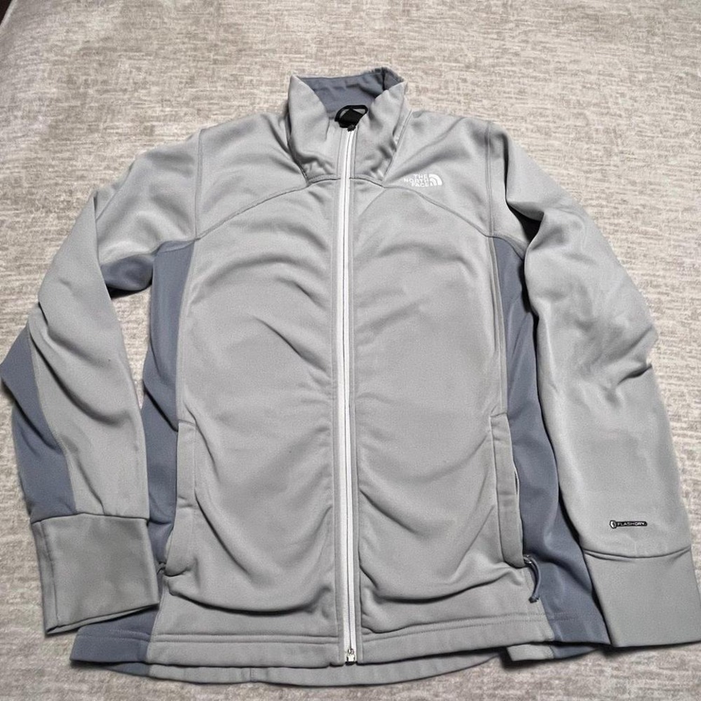The North Face‎ Women's Jacket Size L Gray Softshell FlashDry Full Zip